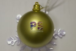 Золотой шар с уф-печатью логотипа