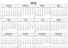 Сетка  календарная горизонтальная 2016 год, (англ.) , вектор