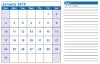 Сетка для делового календаря 2016 год, горизонтальная