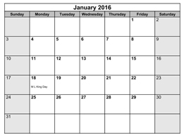Сетка для перекидного календаря 2016, вертикальная, вектор