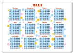 Календарная сетка на 2011 в векторе Corel Draw скачать бесплатно