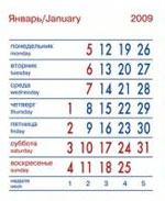 Календарная векторная сетка 2009 год для домика