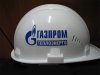 Нанесение логотипа на каску строительную Газпром
